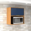 Ver imagem 1 de Armário Aéreo 70cm 1 Porta com Nicho Domus Espresso Móveis Marrom/Nogal/Royal