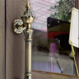 Puxador Duplo Classic 530mm Bronze Antigo Porta Pivotante Correr Passagem Madeira Vidro Rústico - 6