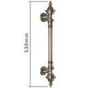 Ver mais imagens de Puxador Duplo Classic 530mm Bronze Antigo Porta Pivotante Correr Passagem Madeira Vidro Rústico