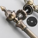 Ver imagem 7 de Puxador Duplo Classic 530mm Bronze Antigo Porta Pivotante Correr Passagem Madeira Vidro Rústico