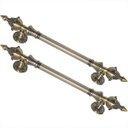 Ver imagem 2 de Puxador Duplo Classic 530mm Bronze Antigo Porta Pivotante Correr Passagem Madeira Vidro Rústico