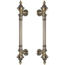 Ver imagem 1 de Puxador Duplo Classic 530mm Bronze Antigo Porta Pivotante Correr Passagem Madeira Vidro Rústico