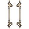 Puxador Duplo Classic 530mm Bronze Antigo Porta Pivotante Correr Passagem Madeira Vidro Rústico - 1