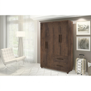 Ver imagem 2 de Guarda Roupa Slim 4 Portas 2 Gavetas Café Formimóveis
