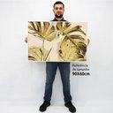 Ver imagem 2 de Quadro Decorativo Caixa Alta com Vidro Floral Folhas de Ouro TaColado Moldura Madeira 90 x 60cm