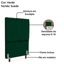 Ver imagem 4 de Cabeceira Solteiro 90 Cm com Frame Belgica Suede Verde Artte Verde