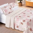 Ver imagem 2 de Colcha + Jogo de Cama Bouti Estampado King 06 Peças 100% Poliéster - Rosa Matura