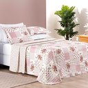 Ver imagem 6 de Colcha + Jogo de Cama Bouti Estampado King 06 Peças 100% Poliéster - Rosa Matura