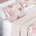 Ver imagem 3 de Colcha + Jogo de Cama Bouti Estampado King 06 Peças 100% Poliéster - Rosa Matura