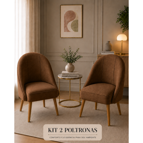 Kit 2 Cadeira Lua Decorativa Poltrona Lua Sala de Estar Salão Quarto Estética Decoração Recepção-Ext