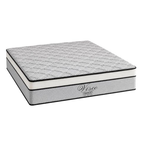 Colchão Queen Sr Life Visco Molas Ensacadas Espuma D45 158x198x38cm Cinza