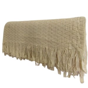 Manta Decorativa de Renda Jamaicano King Bege 2,60 X 2,30 M