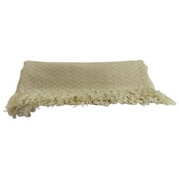 Manta Decorativa de Renda Jamaicano King Bege 2,60 X 2,30 M - 2