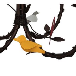 Lindo Lustre de Pássaros de Metal Decorativo para Varanda e Sacada - Colorido - 4