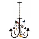Ver imagem 5 de Lindo Lustre de Pássaros de Metal Decorativo para Varanda e Sacada - Colorido