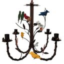 Ver imagem 1 de Lindo Lustre de Pássaros de Metal Decorativo para Varanda e Sacada - Colorido