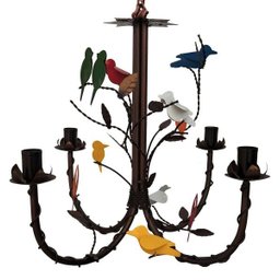 Lindo Lustre de Pássaros de Metal Decorativo para Varanda e Sacada - Colorido - 1