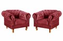 Ver imagem 1 de Kit 2 Poltronas Decorativas Capitonê Chesterfield Dom Pedro - Suede Bordô