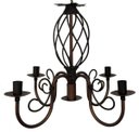 Ver imagem 1 de Lustre Moderno Decorativo para Sala de Jantar Iluminação Interna - Verniz