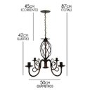 Ver imagem 2 de Lustre Moderno Decorativo para Sala de Jantar Iluminação Interna - Verniz