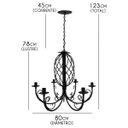 Ver imagem 2 de Pendente Grande de Teto Rustico para Decoração de Salão de Festas - Preto