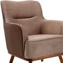 Ver imagem 2 de Poltrona Decorativa Base Fixa de Madeira D02 Isabella Veludo Importado Bege Escuro C-68 -Lyam Decor