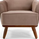 Ver imagem 4 de Poltrona Decorativa Base Fixa de Madeira D02 Isabella Veludo Importado Bege Escuro C-68 -Lyam Decor