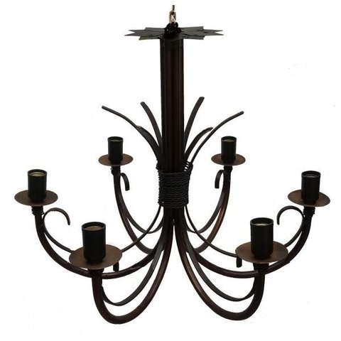 Lustre Pendente De Metal Provençal Para Quarto de Casal Moderno - Verniz