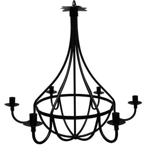 Lustre Grande Medieval de Metal para Iluminação Salão de Festas Rustico - Preto