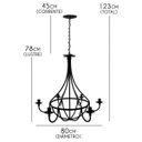 Ver imagem 2 de Lustre Grande Medieval de Metal para Iluminação Salão de Festas Rustico - Preto