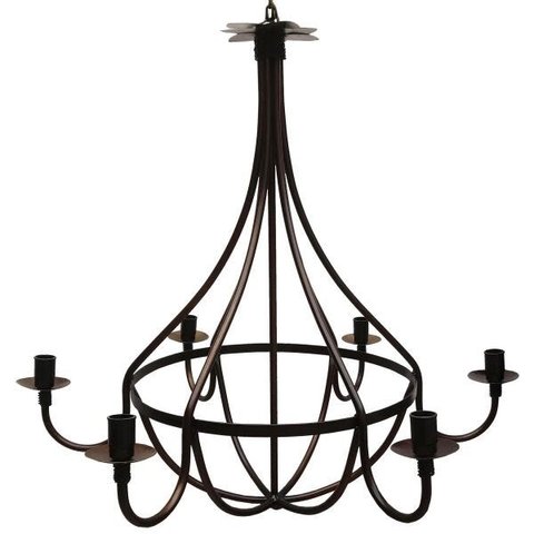 Lustre Grande Medieval de Metal para Iluminação Salão de Festas Rustico - Verniz