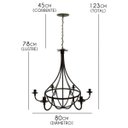 Ver imagem 2 de Lustre Grande Medieval de Metal para Iluminação Salão de Festas Rustico - Verniz