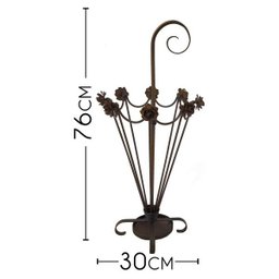 Porta Guarda Chuvas de Ferro Artesanal com Flores Decorativas para Sala Retrô - 2