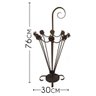 Porta Guarda Chuvas de Ferro Artesanal com Flores Decorativas para Sala Retrô - 2