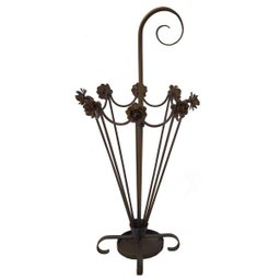 Porta Guarda Chuvas de Ferro Artesanal com Flores Decorativas para Sala Retrô - 1