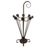 Porta Guarda Chuvas de Ferro Artesanal com Flores Decorativas para Sala Retrô - 1