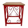 Banquinho De Metal Decorativo Para Decoração Externa de Jardim - Vermelho - 1
