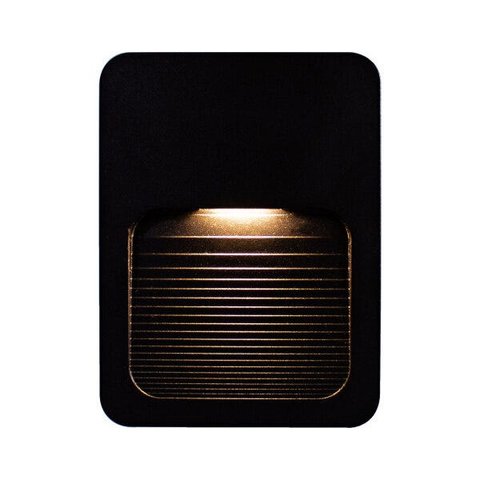1x Luminária Balizador Fit Slim Preto Ip65 LED 2W Para Parede Escada Muro Caixa 4x2 para Area