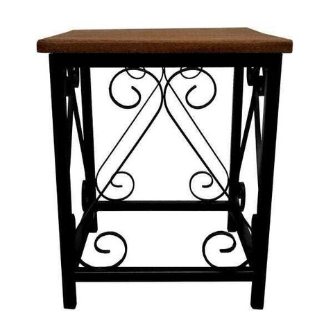 Banquinho De Metal Decorativo Para Decoração Externa de Jardim - Preto