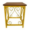 Banquinho De Metal Decorativo Para Decoração Externa de Jardim - Amarelo - 1