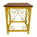 Ver imagem 1 de Banquinho De Metal Decorativo Para Decoração Externa de Jardim - Amarelo