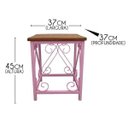 Ver imagem 2 de Banqueta Moderna De Metal E Madeira De Demolição Artesanal Decorativa - Rosa