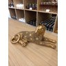 Estátua de Gesso Leopardo Deitado Bronze Dourado - 3