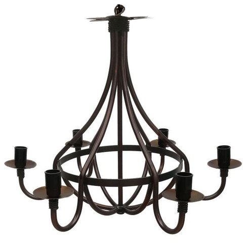 Pendente Retro De Metal Para Varanda Rustica Estilo Medieval - Verniz