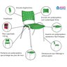 Jogo Mesa 120x70 para Restaurante Comércio com 4 Cadeiras Iso Verde Base Branca Ecomhome - 10