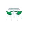 Jogo Mesa 120x70 para Restaurante Comércio com 4 Cadeiras Iso Verde Base Branca Ecomhome - 4
