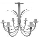 Ver imagem 1 de Lustre Pendente De Metal Provençal Para Quarto de Casal Moderno - Branco