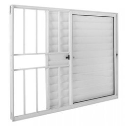 Janela de Alumínio Veneziana 100x120cm 3 Folhas 1 Fixa com Grade e Vidro Liso Integral Tecno Astra  - 2