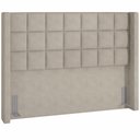 Ver imagem 1 de Cabeceira Cama Box King 195 Cm P05 Paris Linho Bege Escuro - Lyam Decor