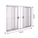 Ver imagem 2 de Janela de Alumínio de Correr 100x150cm 4 Folhas 2 Fixa com Grade e Vidro Liso Integral Tecno Astra 